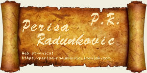 Periša Radunković vizit kartica